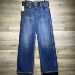Levi's Premium Ribcage Wide Leg Blue Jeans Women’s 31x32 High Rise Cotton Big E